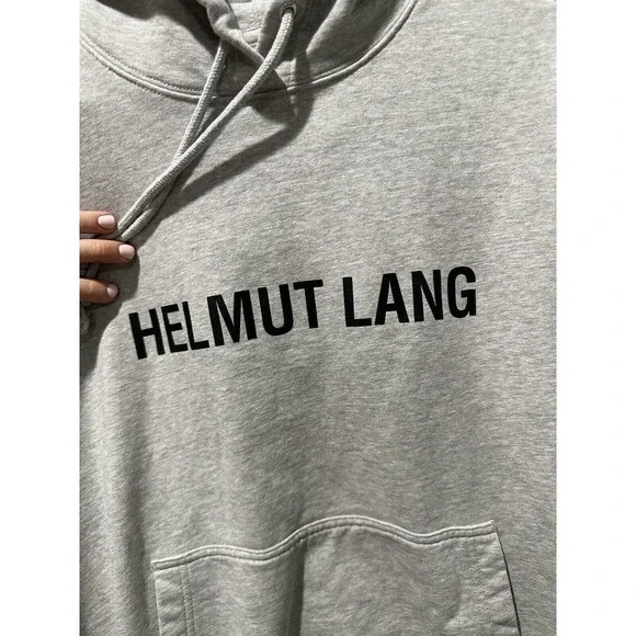 Helmut Lang Core Hoodie Logo Sweatshirt Size M VAPOR HEATHER L09HM521 Unisex​​​ - Picture 3 of 9